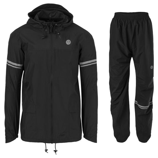 Agu original essential regenpak – 100% waterdicht winddicht – dames heren - poray 5.000 – gerecycled materiaal – zwart - maat xxl