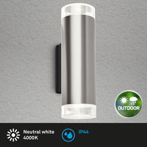 Briloner - led buitenlamp - metaal - tuinverlichting met 2x gu10 - 4.7 watt - warm wit licht - roestvrij staal