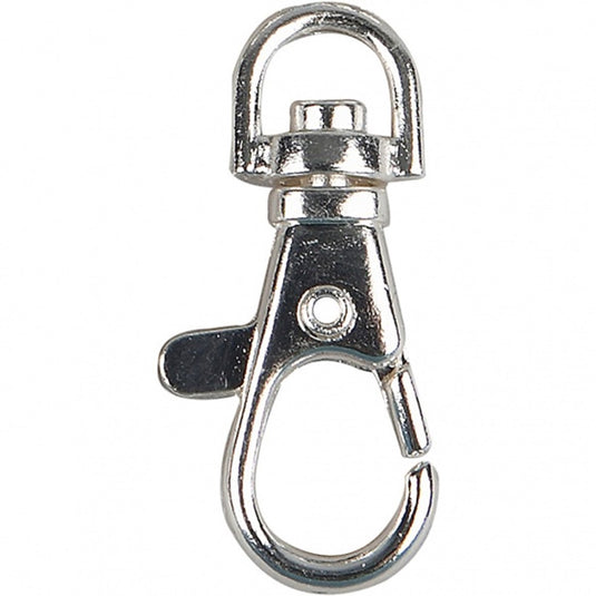 Creativ company creotime - hobbysieradensluiting - sleutelhanger - 40 mm - zilver - 15 stuks