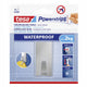 Tesa ® powerstrips waterproof kleefhaak l - rechthoekig - montage zonder boren - roestvrij staal (rvs) - draagkracht 2 kg - voor badkamer en douche