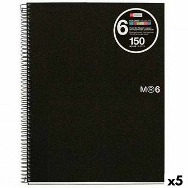 Miquelrius boek over ringen zwart a5 150 lakens (5 stuks)
