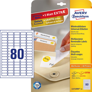 Avery l4732rev-25 printeretiket