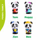 Klorofil de familie panda speelset - speelfiguren set - poppetjes familie - kinder speelgoed - bao, jian, tam en poppy - vanaf 18 maanden - 4-delig