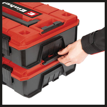Einhell e-case s-f systeemkoffer - max. laadvermogen: 25 kg - universeel opbergen en transporteren van accessoires en gereedschap - stapelbaar - koppelbaar - inclusief foam binnenzijde