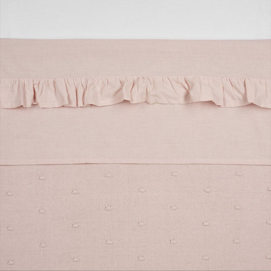 Meyco baby ruffle wieglaken - soft pink - 75x100cm - 0.3 tog