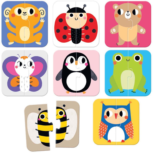 Banana panda - on-the-go puzzel halve dieren - 16st.