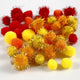 Creativ company cc pompons rood gele harmonie 15-20mm 48 stuks