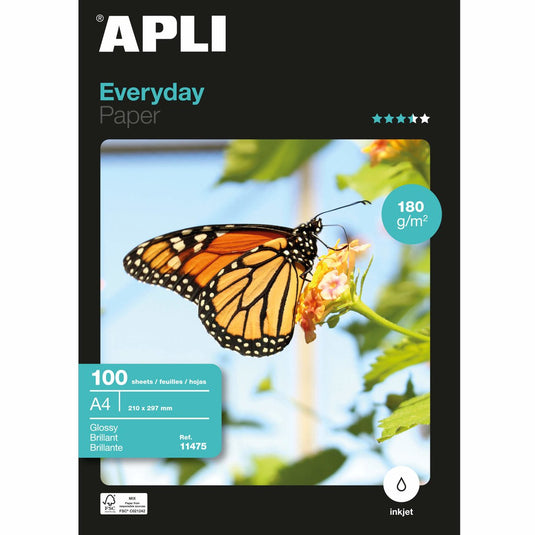 Apli glanzend fotopapier everyday a4 100 lakens