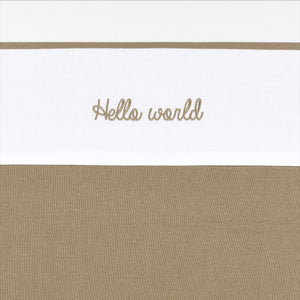 Meyco baby hello world wieglaken - taupe - 75x100cm - 0.3 tog