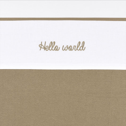 Meyco baby hello world wieglaken - taupe - 75x100cm - 0.3 tog
