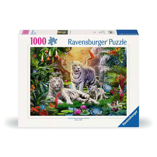 Ravensburger puzzel familie der weißen tiger - 1000 stukjes puzzel.