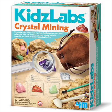 4m opgraafkit - kristallen - wetenschap en spel - mineralen verzamelen - kidzlabs - 5+