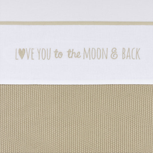 Meyco baby love you to the moon back ledikant laken - sand - 100x150cm - 0.3 tog
