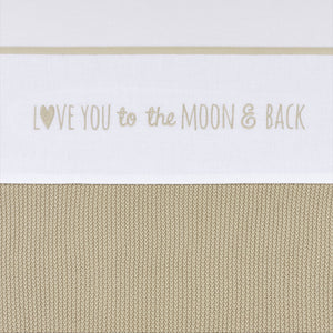 Meyco baby love you to the moon back ledikant laken - sand - 100x150cm - 0.3 tog