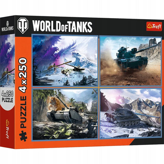 Trefl world of tanks puzzel - 4x250 stukjes - groot tankgevecht
