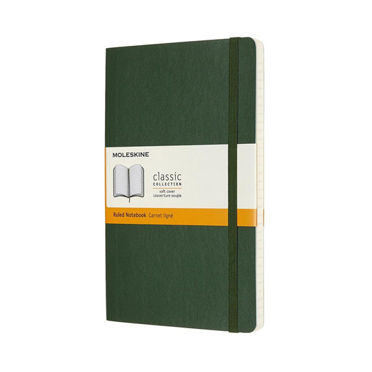 Moleskine classic notitieboek - large - softcover - gelinieerd - mirte groen
