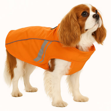 Flamingo hondenjas – regenjas hond – waterdichte hondenregenjas met reflectie – regenjas pomi oranje – 45 cm