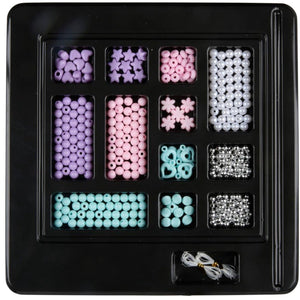 Eddy toys armband maakset voor kinderen - sieraden maakset met kralen en elastisch draad - armbandjes maken in roze paars blauw - creatieve kralen set voor kralen armband 4000 stuks