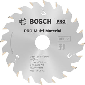 Bosch pro multi material draadloos zaagblad voor cirkelzagen 85 x 1,5 x 15 mm - 2608837752