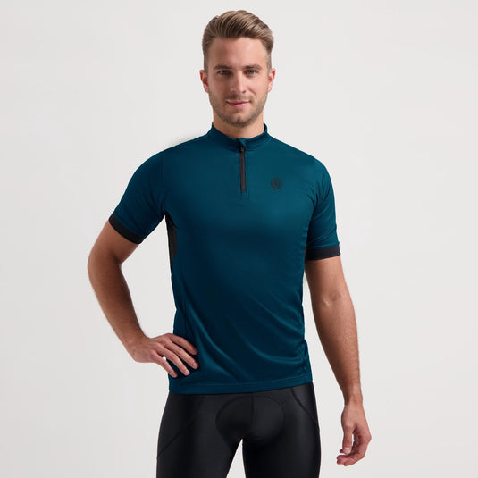 Rogelli core heren fietsshirt - korte mouw - korte rits - blauw