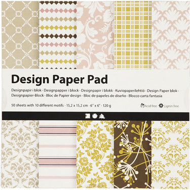 Creativ company cc design papier blok 15,2x15,2 cm 50 vel