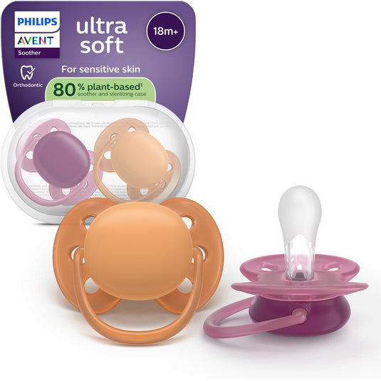 Philips avent ultra soft – superzachte siliconen fopspeen (18mnd+) – voor gevoelige huid – 2 stuks - scf093 03