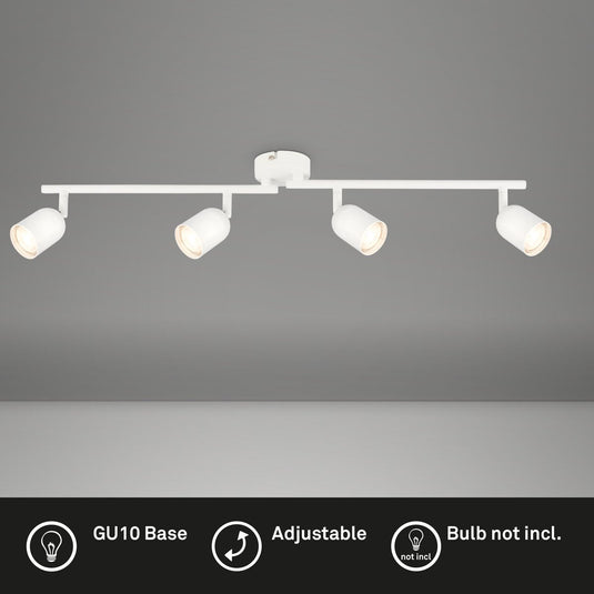 Briloner - plafondlamp - 2145046 - draaibaar - gu10 fitting - gloeilamp niet inbegrepen - 70.5 x 8 x 11 cm - wit