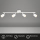 Briloner - plafondlamp - 2145046 - draaibaar - gu10 fitting - gloeilamp niet inbegrepen - 70.5 x 8 x 11 cm - wit