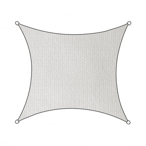 Livin' outdoor livn schaduwdoek iseo hdpe vierkant 5m wit - wind- en waterdoorlatend - dikte doek: 185 gr m2 - inclusief bevestigingskoord en rvs bevestigingsringen