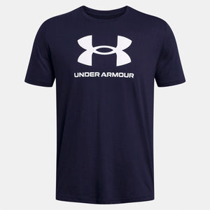 Under armour ua sportstyle logo update ss-blu heren sportshirt - academy - wit
