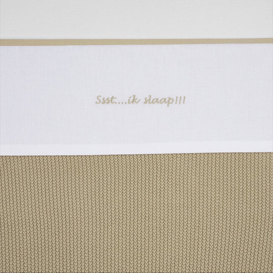 Meyco baby ssst...ik slaap!! wieglaken - sand - 75x100cm - 0.3 tog