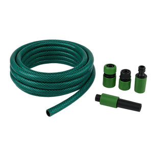 Kinzo tuinslang set 30 meter - waterslang 14mm (1 2 ) max. 6bar - met 3 koppelingen en 1 sproeistuk - geschikt voor tuinsproeier - groen