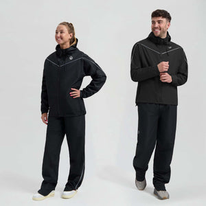 Rogelli commuter essential dames en heren regenpak - zwart
