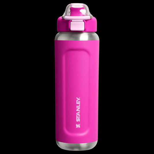 Stanley twist flip 2.0 waterfles met draaidop met springveer 0.47l - 10 uur koud - 2 dagen koud met ijs - roestvrijstalen drinkfles - bpa vrij - lekvrij - vaatwasserbestendig - black