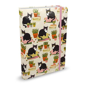 Peter pauper compacte notitieboek - smarty cats - met elastieksluiting - 13x18 cm