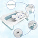 Springos opvouwbaar baby bad - opvouwbaar - draagbaar - met stop - thermometer - kussen - tot 12 maanden - 35 l - blauw - wit - 82 x 52 x 22 cm