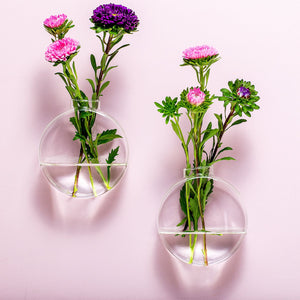 Winkee glazen muurvaasjes (set van 2) - rond