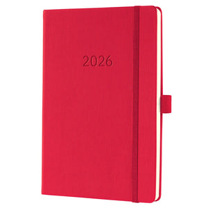 Sigel weekagenda 2026 conceptum - formaat a5 - rood - hardcover - si-c2664