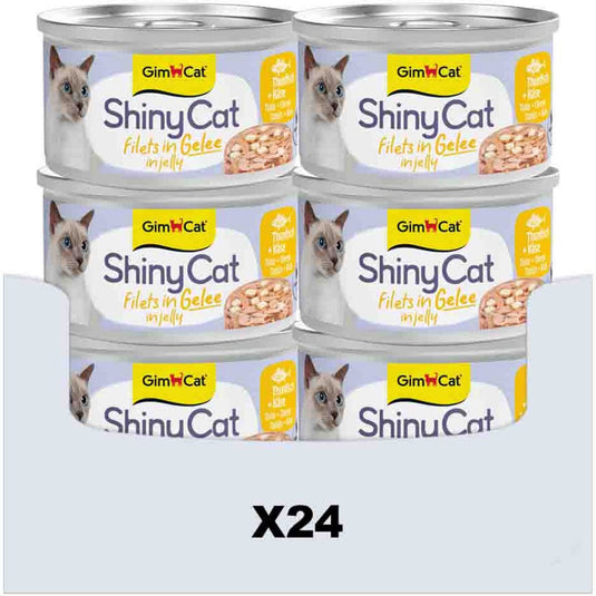 Gimcat 24 x 70 g - shinycat filets in jelly tonijn + kaas