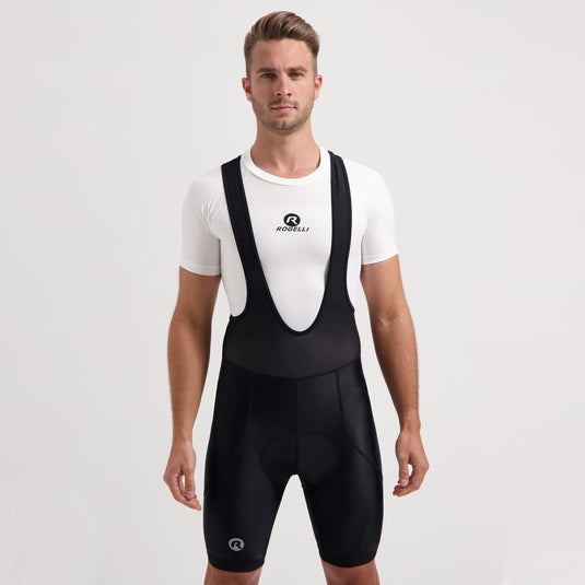 Rogelli core korte fietsbroek heren met zeem en bretels - bibshort - zwart - maat xxl
