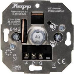 Kopp 844600004 dimmer (inbouw) geschikt voor lampen: gloeilamp, halogeenlamp, led-lamp
