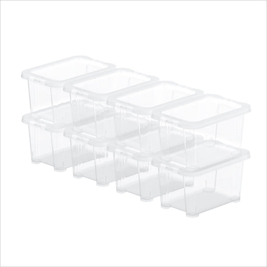 Rotho core basic opbergboxen - set van 8 - stapelbaar - 1,2 ltr