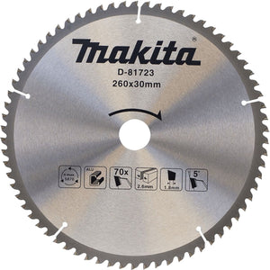 Makita accessoires makita d-81723 afkortzaagblad standaard aluminium | ø 260 x 2,8 x 30mm 70t