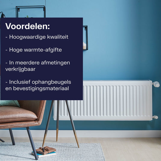 Plieger compact paneelradiator type 22 - wit - 60 x 60 cm