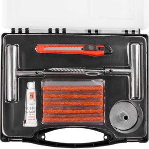 Amio autoband reparatie set 36 delig – bandenreparatie kit met rubber strips en koffer