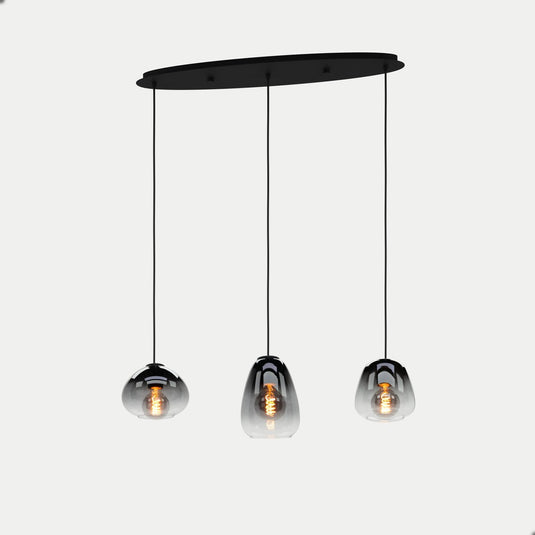 Eglo aguilares hanglamp - e27 - 84 cm - glas - zwart