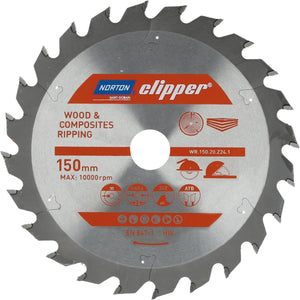 Norton - cirkelzaagblad - 150mm - voor hout en composieten - 24 tanden