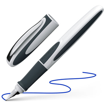 Schneider schrijfwaren schneider vulpen - ray - penpunt m+ - wit grijs - rechtshandig - s-168249