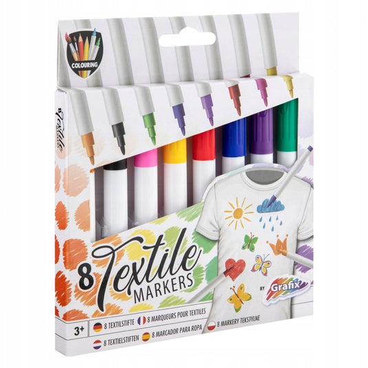 Grafix textielmarkers, 8st.
