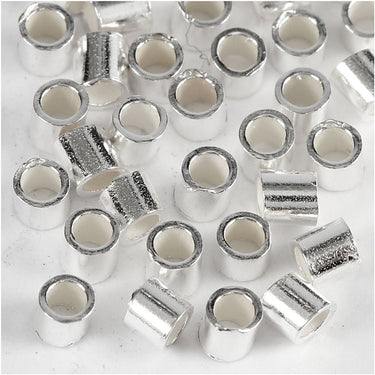 Creotime knijpkralen, d: 2 mm, sterling zilver, ss, 50 stuks